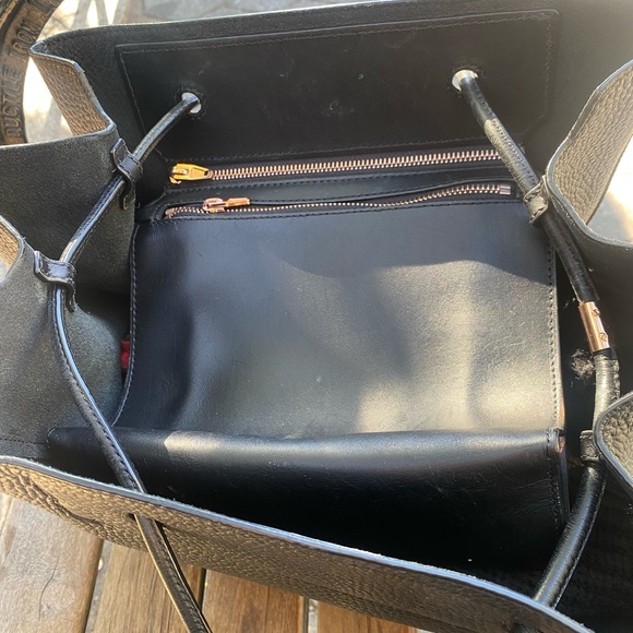 ALEXANDER WANG BLACK ROSE GOLD LEATHER DRAWSTRING SHOULDER Handbag GORG FLAW LUX - Picture 11 of 12